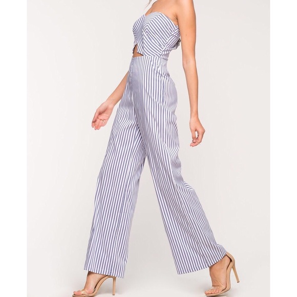 strapless cutout jumpsuit